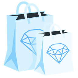 shopping bags and gem stone