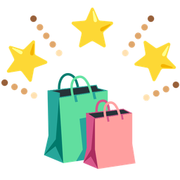 shopping bags and glowing star
