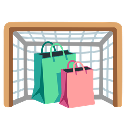 shopping bags and goal net