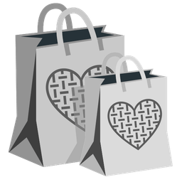 shopping bags and grey heart