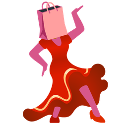 shopping bags and high-heeled shoe