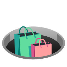 shopping bags and hole