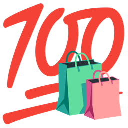 shopping bags and hundred points