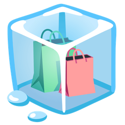 shopping bags and ice