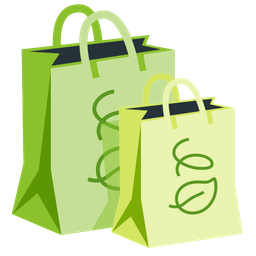 shopping bags and leaf fluttering in wind