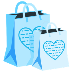 shopping bags and light blue heart