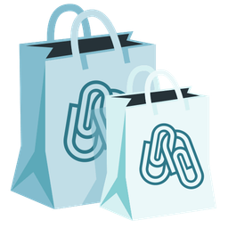 shopping bags and linked paperclips