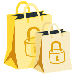 shopping bags and locked