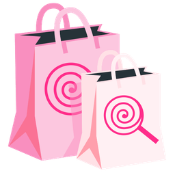 shopping bags and lollipop