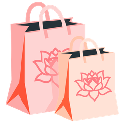 shopping bags and lotus