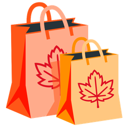 shopping bags and maple leaf