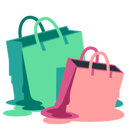 Shopping bags and Melting face