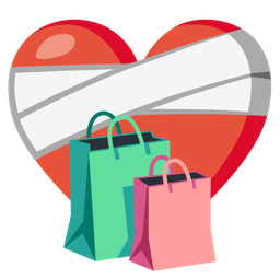 shopping bags and mending heart