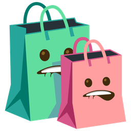 shopping bags and mouth