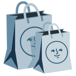 shopping bags and new moon face