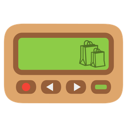 shopping bags and pager