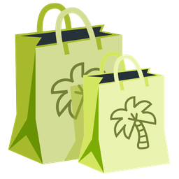shopping bags and palm tree