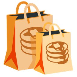 shopping bags and pancakes