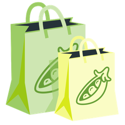 shopping bags and pea pod
