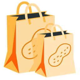 shopping bags and peanuts