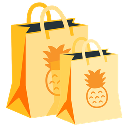 shopping bags and pineapple
