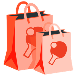 shopping bags and ping pong
