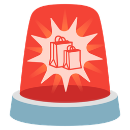 shopping bags and police car light