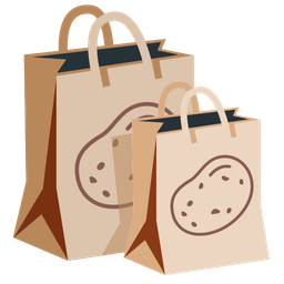 shopping bags and potato