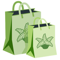 shopping bags and potted plant