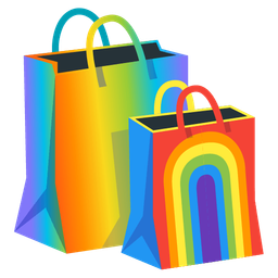 shopping bags and rainbow