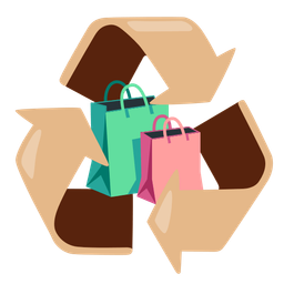 shopping bags and recycling symbol