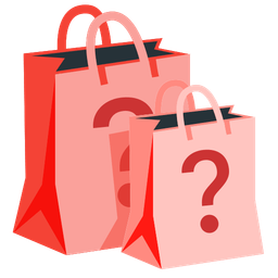 shopping bags and red question mark