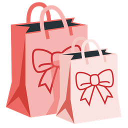 shopping bags and ribbon