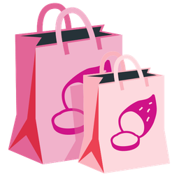 shopping bags and roasted sweet potato