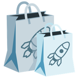 shopping bags and rocket