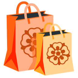 shopping bags and rosette