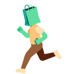 shopping bags and running shoe