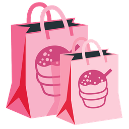 shopping bags and shaved ice