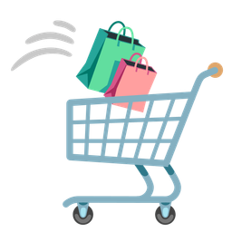 shopping bags and shopping cart