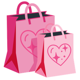 shopping bags and sparkling heart