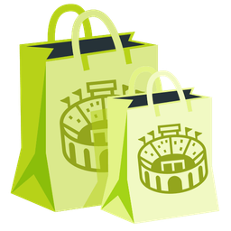 shopping bags and stadium