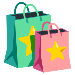 shopping bags and star