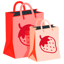 shopping bags and strawberry