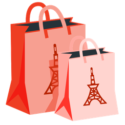shopping bags and Tokyo tower