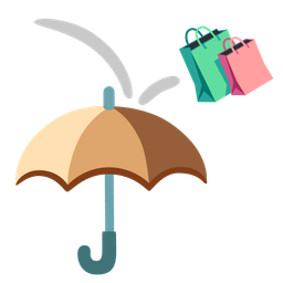 shopping bags and umbrella
