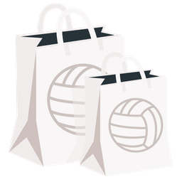 shopping bags and volleyball