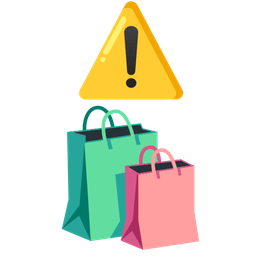 shopping bags and warning
