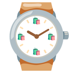 shopping bags and watch