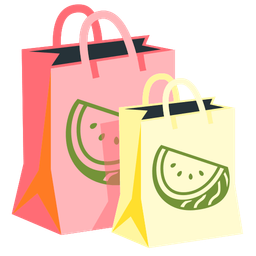 shopping bags and watermelon