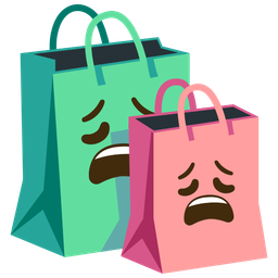 shopping bags and weary face